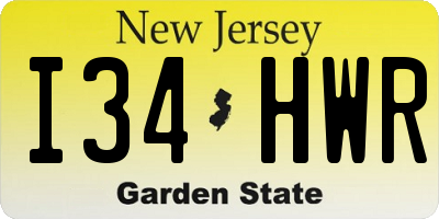 NJ license plate I34HWR