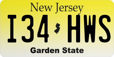 NJ license plate I34HWS