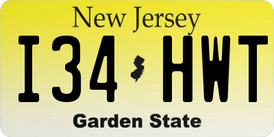 NJ license plate I34HWT