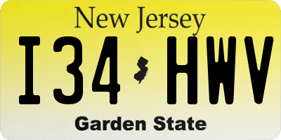 NJ license plate I34HWV