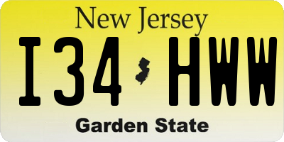 NJ license plate I34HWW