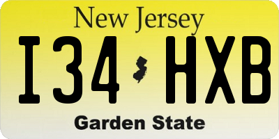 NJ license plate I34HXB