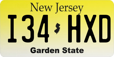 NJ license plate I34HXD