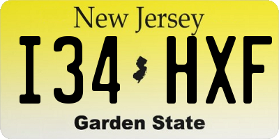 NJ license plate I34HXF