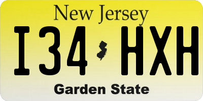 NJ license plate I34HXH