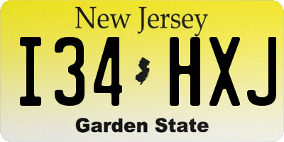NJ license plate I34HXJ