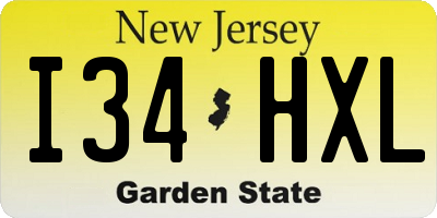 NJ license plate I34HXL