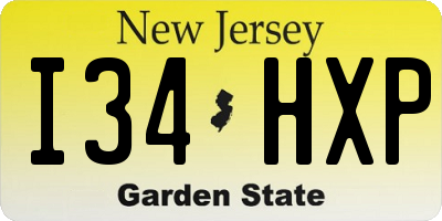 NJ license plate I34HXP