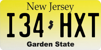 NJ license plate I34HXT