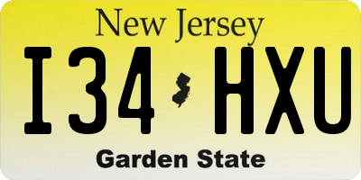 NJ license plate I34HXU