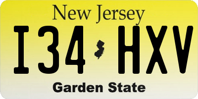 NJ license plate I34HXV