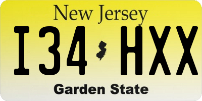 NJ license plate I34HXX