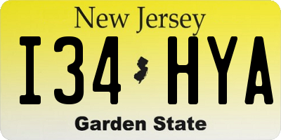 NJ license plate I34HYA