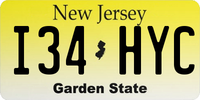 NJ license plate I34HYC