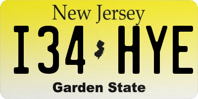 NJ license plate I34HYE