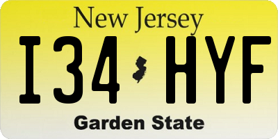 NJ license plate I34HYF
