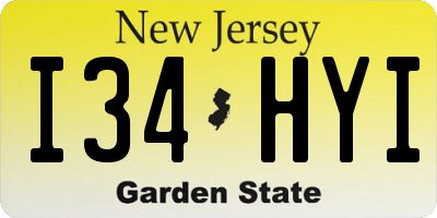 NJ license plate I34HYI