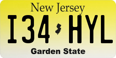 NJ license plate I34HYL