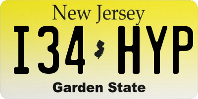 NJ license plate I34HYP