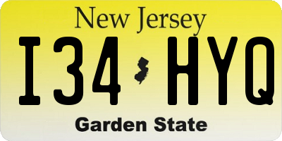 NJ license plate I34HYQ