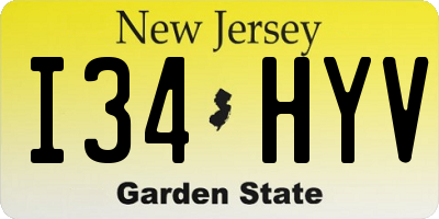 NJ license plate I34HYV