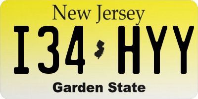NJ license plate I34HYY