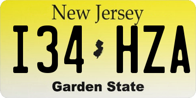 NJ license plate I34HZA