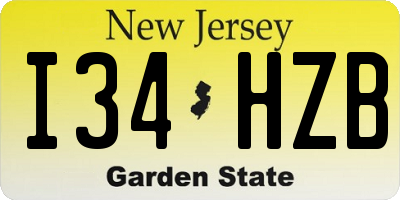 NJ license plate I34HZB