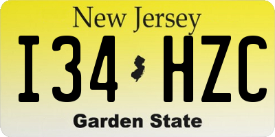 NJ license plate I34HZC