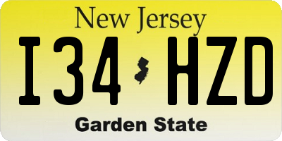 NJ license plate I34HZD