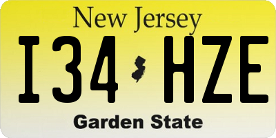 NJ license plate I34HZE