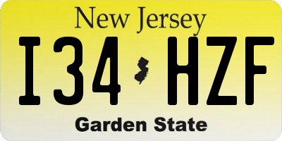 NJ license plate I34HZF