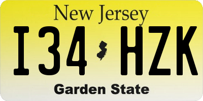 NJ license plate I34HZK