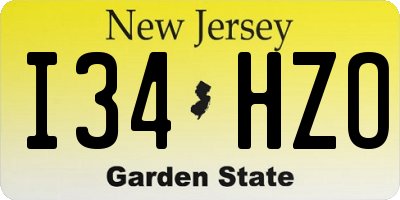 NJ license plate I34HZO