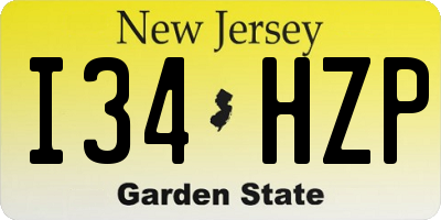 NJ license plate I34HZP