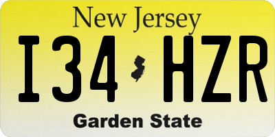 NJ license plate I34HZR