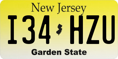 NJ license plate I34HZU
