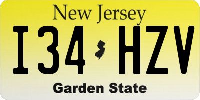 NJ license plate I34HZV