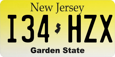 NJ license plate I34HZX