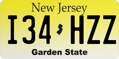 NJ license plate I34HZZ