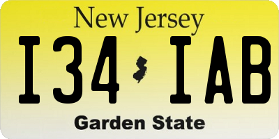 NJ license plate I34IAB