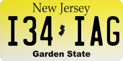 NJ license plate I34IAG