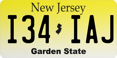 NJ license plate I34IAJ