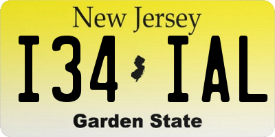 NJ license plate I34IAL