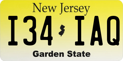 NJ license plate I34IAQ