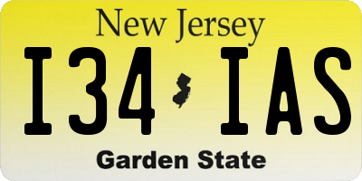 NJ license plate I34IAS