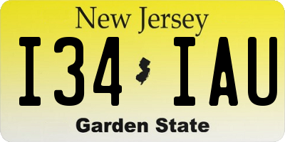 NJ license plate I34IAU