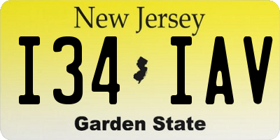 NJ license plate I34IAV