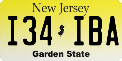 NJ license plate I34IBA