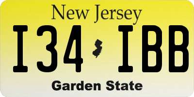NJ license plate I34IBB
